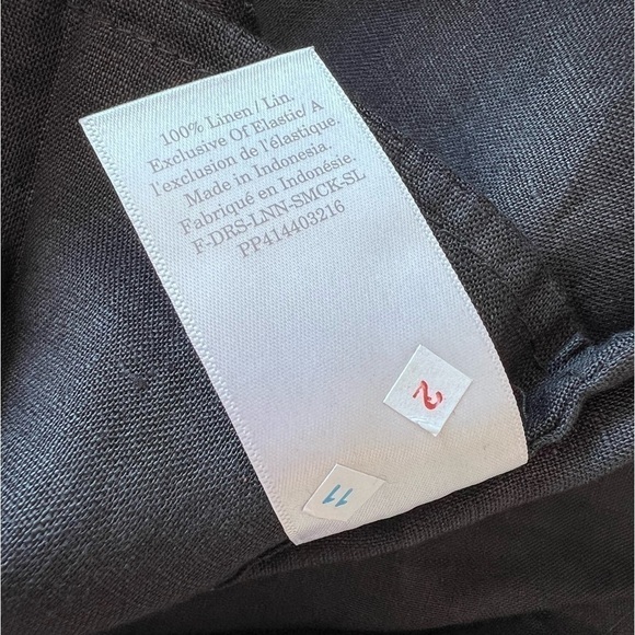 Everlane The Smocked Linen Shift Dress: Black NWT - Picture 16 of 16